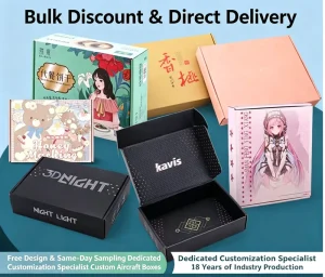 Custom Printed Corrugated Aircraft Box Folding Shipping Mailer Box with Logo for Cosmetics, Apparel, Food and Gift Packaging
