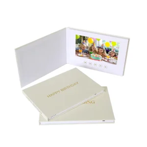 Custom-Printed Corrugated Mailer Box 7 Inch Hardcover Blank Video Brochure LCD Display Video Mailer