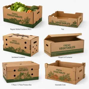 Custom Printed Corrugated Vegetable Packaging Box Eco Friendly Recycled Cardboard Produce Shipping Carton OEM Manufacturer