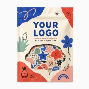 Custom Printed Creative Zipper Pouch With Irregular Shape Window Matte Flat Bag For Sticker Collection Stationery And Art Prints