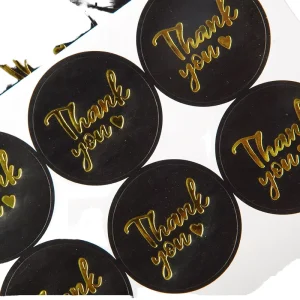 Custom Printed Die Cut Stickers Gold Foil Labels Waterproof Self Adhesive Hot Stamping Logo Stickers