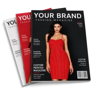 Custom Printed Digital Printing Perfect Binding Film Laminated Full Color Fashion Magazine Clothing Catalog Gloss Cover Paper