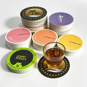 Custom Printed Disposable Absorbent Paper Coaster 3.5-Inch Round or Square Beer Coaster Mat for Restaurant Bar Drinks