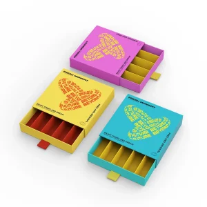 Custom Printed Drawer Box for Cone Packaging Slide Open Rigid Paper Box with Logo for Rolling Accessories