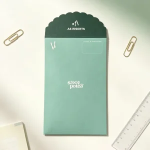 Custom Printed Envelope Shape Food Recipe Cards Thank You Card Greeting Card Inserts With Scalloped Flap