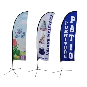 Custom Printed Feather Flag Banner with Beach Concave Design