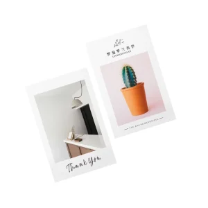 Custom Printed Five-Star Photo Sharing Thank You Folded Greeting Cards, English, No Logo or Graphic