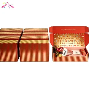 Custom Printed Floral Tuck-End Paper Mailer Box with Red and Gold Printing