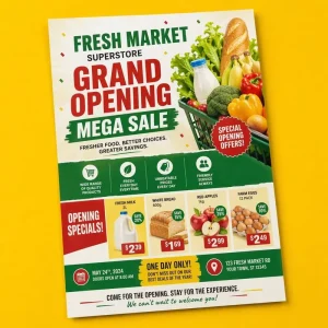 Custom Printed Foldable Brochures Leaflets Flyers Custom Sizes Advertising Pamphlets Supermarket Promotion