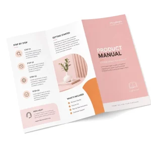 Custom Printed Full-Color Art Paper User Guide Brochure with Film Lamination and Paperboard for Electronic Retail Packaging