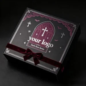Custom Printed High-End Rigid Gift Boxes Recyclable Materials Gothic Elegant Style for Cosmetics Skincare Perfume Clothing