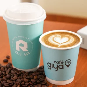 Custom Printed Logo 90mm 12oz 16oz Double Wall Coffee Black Paper Cups With Free Design For One Stop Packaging Solutions