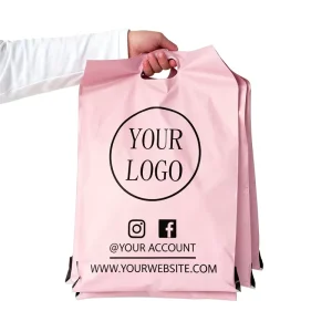 Custom Printed Logo Plastic Logistics Packaging Clothes Shipping Bags Waterproof Poly Mailer Bags With Handle