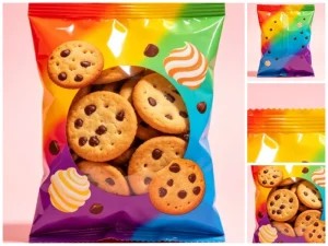 Custom Printed Middle Seal Bag Food Grade Back Seal Plastic Packaging Pouch for Biscuit Cookie Snack