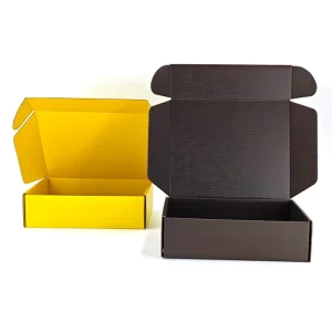 Custom Printed Packaging Boxes Carton Box Yellow Brown Corrugated Mailer Airplane Architecture