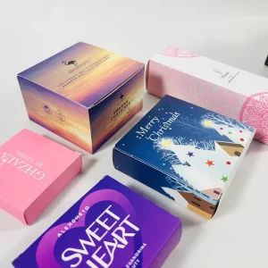Custom Printed Packaging Boxes with Various Finishes and Designs for Cosmetic Skincare Shower and Christmas Gift Products