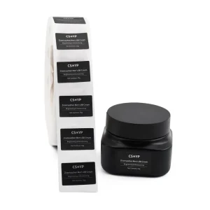 Custom Printed Silver Matte Cosmetic Jar Label Sticker Roll Waterproof Oil Proof Self Adhesive Skincare Packaging OEM