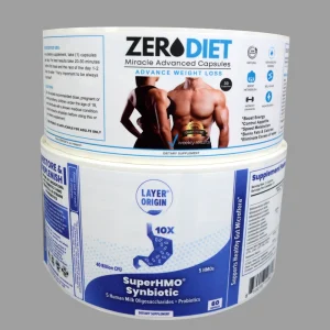 Custom Printed Waterproof Matte-Laminated Supplement Bottle Labels