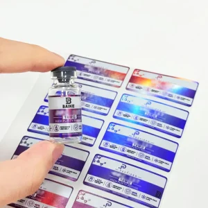 Custom Printing 3ml 5ml 10ml 20ml 30 Ml Vials Label Adhesive Matte Hologram Waterproof Label Sticker Peptide Labels