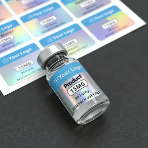 Custom Printing 3ml 5ml 10ml 20ml 30 ml Vial Labels Peptide Adhesive Vinyl Waterproof Label Sticker Peptide Labels for Cosmetic