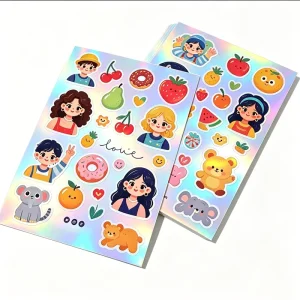 Custom Printing Cute Design Cartoon Sticker Sheet Vinyl Adhesive Waterproof Kiss Cut Sticker for Gift