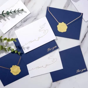 Custom Printing Design Emboss Natural Gift Elegant Brief Greeting Cards with Envelope for Important Occasion