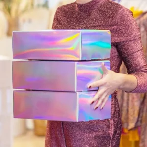 Custom Printing Eco Friendly Packaging Box Personalization Holographic Paper Shipping Box with Your Brand Logo
