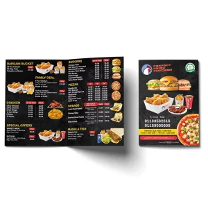 Custom Printing Leaflets Advertising Paper Fold Flyer Printing Paper Menu