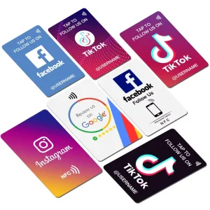 Custom Printing Logo Acrylic PVC Social Media Instagram Business Card Restaurant Menu QR Code NFC Google Review Card