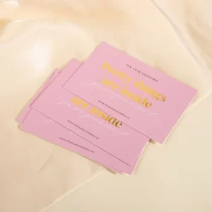 Custom Printing Luxury Brand Greeting Paper Card Colorful Invitation Business Card Pink Thank You Gift Greeting Card