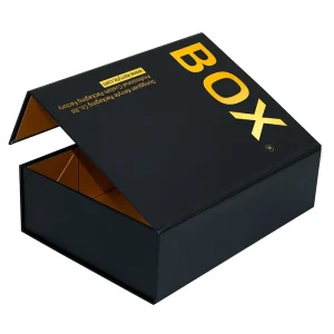 Custom Printing Luxury Rigid Folding Black Paper Packaging Magnet Closure Lid Cardboard Foldable Magnetic Gift Boxes With Logo
