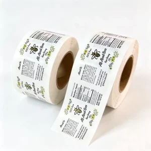 Custom Printing Product Packaging Label Waterproof Vinyl Logo Food Honey Jar Bottle Adhesive Labels Sticker