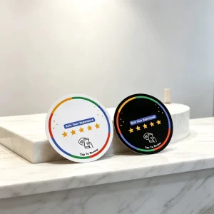 Custom Printing QR Code NFC Table Tap Stand Stickers Programmable NFC 213/215/216 Waterproof Gift Card 13.56MHz for Social Media