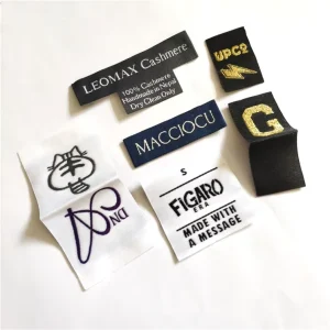 Custom Private Clothing Brand Woven Label with Logo Print, No MOQ