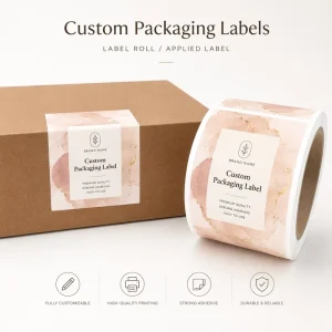 Custom Private Packaging Label Product Sticker Printing Adhesive Brand Logo Round Label Rolls Waterproof Vinyl Sticker