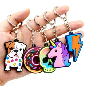Custom Promotional Business Gifts Rubber Keychain Design Personalized Cartoon Cute Fashion PVC Keyring Silicone Souvenirs Gifts