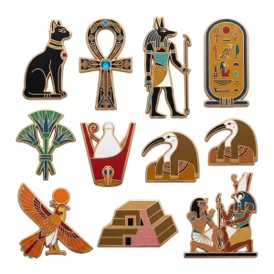 Custom Pyramid Giza Sphinx Metal Badge Ancient Egyptian Icon Enamel Flag Lapel Pins Brooch Emblem Customized Modern