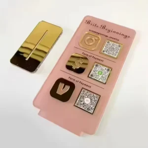Custom QR Code Acrylic Sign for Facebook Instagram Portable Table Top Social Media Scan Pay Display Stand Polished Advertising