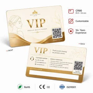 Custom QR Code Printed PVC Membership Card Digital Full Color Glossy Finish Plastic Reward Card For Beauty Salon