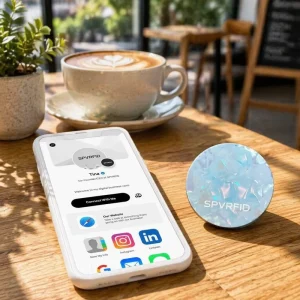 Custom RFID Badge NFC Epoxy Social Media Sticker