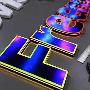 Custom RGB Fullcolor Light Motion Effect Luminous Acrylic Frontlit Led Channel Letter Advertising Signage for Business Shop Sign