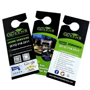 Custom Real Estate Paper Cardboard Printing Knob Hanging Advertising Flyer Door Hanger Flyer For Hotel