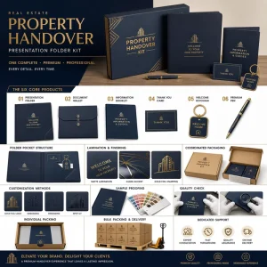 Custom Real Estate Property Handover Presentation Folder Kit For Developers Agents And Closing Gifts