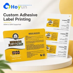 Custom Rectangular Die Cut Self Adhesive Label Durable Oil Proof Eco Friendly Product Outer Packaging Label Roll
