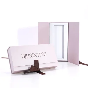 Custom Recyclable Logo Design Luxury Handmade Rigid Paper Box Cosmetics Magnetic Gift Packaging Boxes with Silk Ribbon