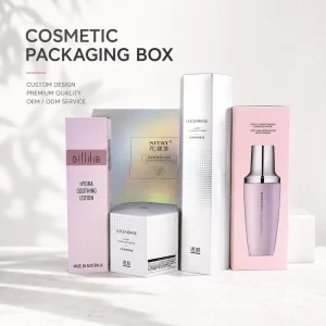 Custom Recycled Coated Paper Rigid Square Packaging Boxes with Embossing and Holographic Design for Cosmetics & Perfume