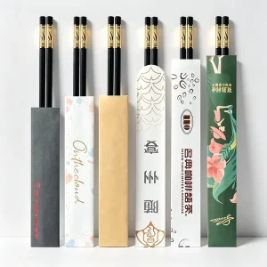 Custom Restaurant Kraft Coated Paper Chopsticks Sleeves Cover