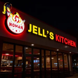 Custom Restaurant Shop logo Brand Name Advertising Store Name Outdoor Led Illuminated Sign for Outside Storefront Display