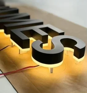 Custom Retail Hospital Shopfront Sign 3D Illuminated Stainless Steel Backlit LED Channel Letter Sign
