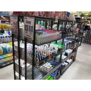 Custom Retail Shop Floor Standing Wooden Cosmetic Store Furniture Makeup Showcase Cosmetics Display Design